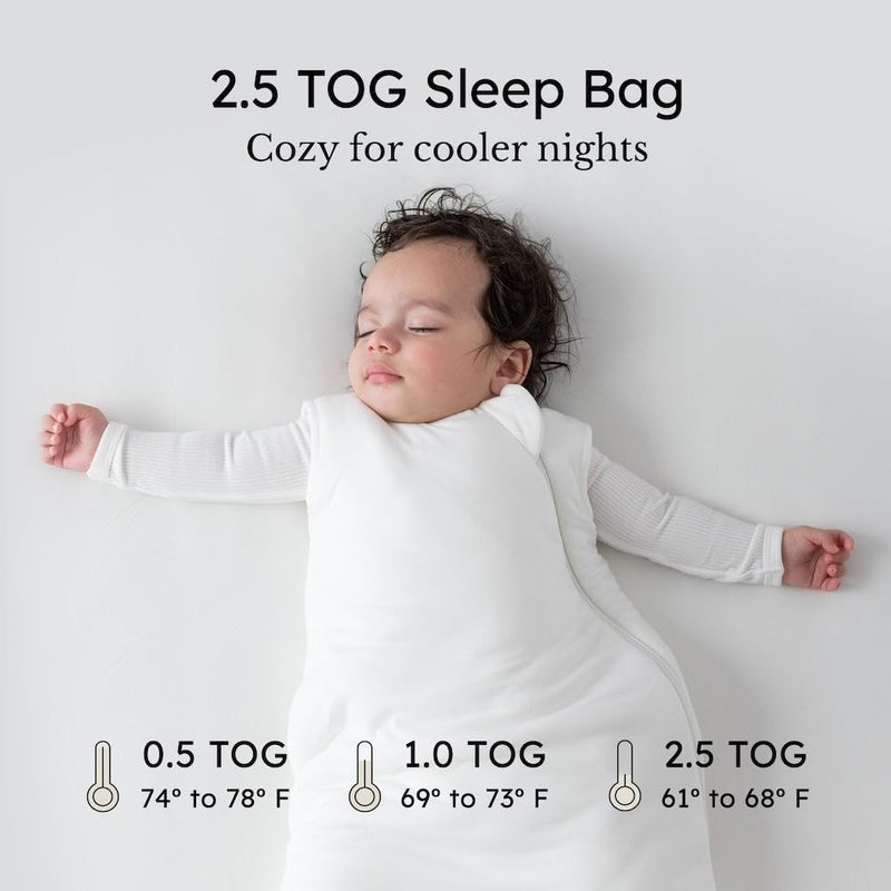 KYTE BABY Unisex Rayon Made From Bamboo Sleep Bag for Babies and Toddlers, 2.5 Tog (Medium, Cloud) - Image 4